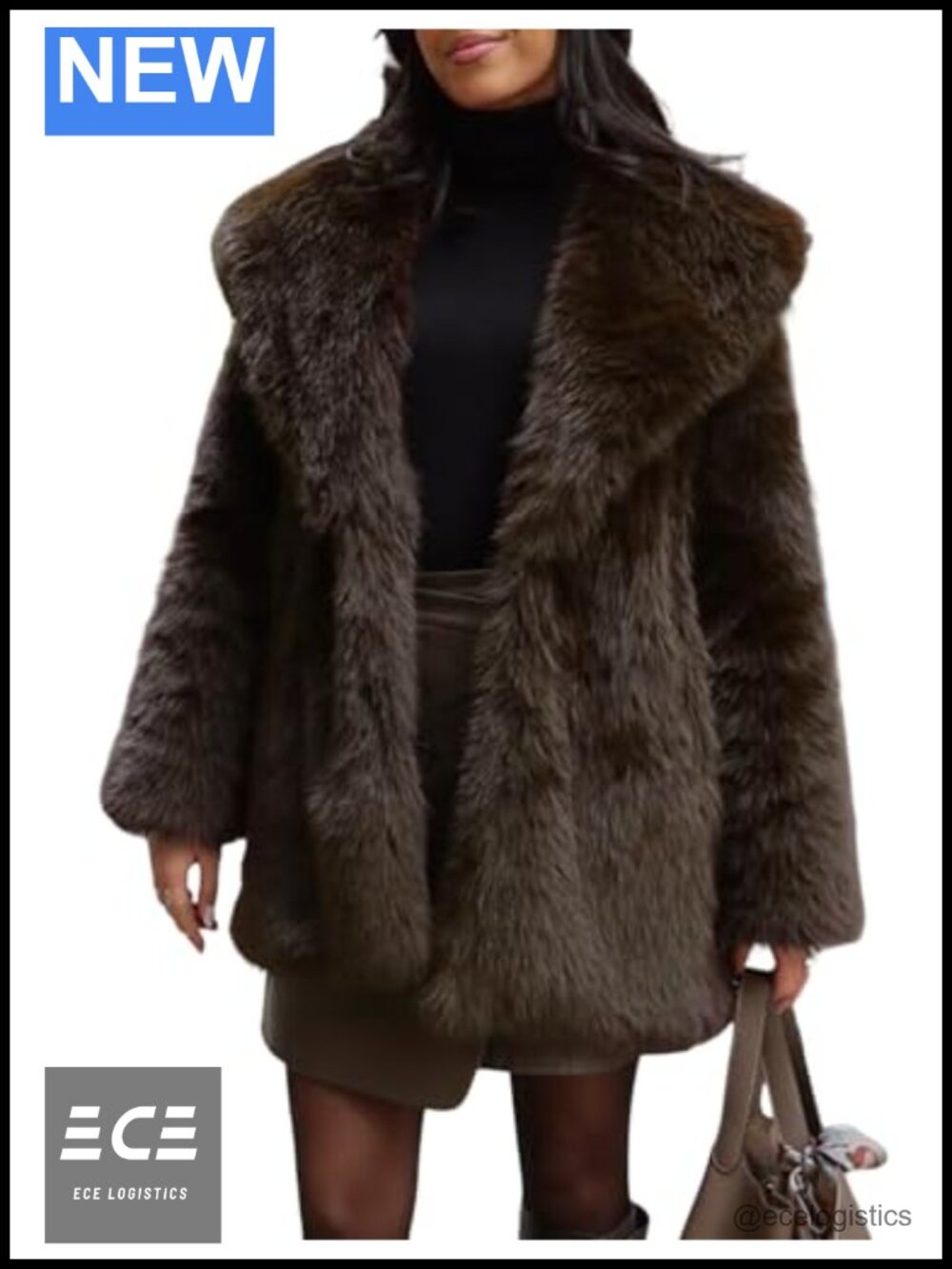 Womens Faux Fur Coat Long Warm Fluffy Jacket
